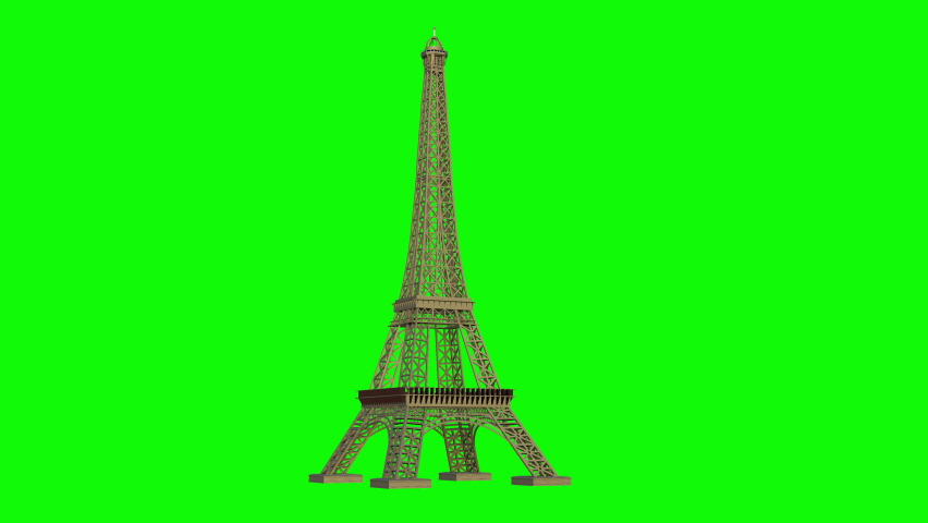 Eiffel tower 3D green screen | Shutterstock HD Video #1085746520