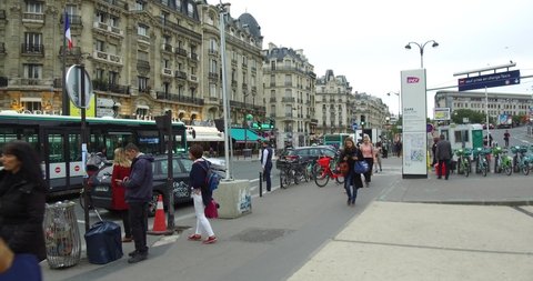 France, Paris - October 12, 2019. Boulevard Diderot, Lyon station.