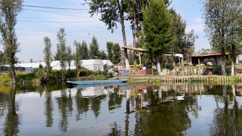 shot of houses near the border of the mexico city lagoon