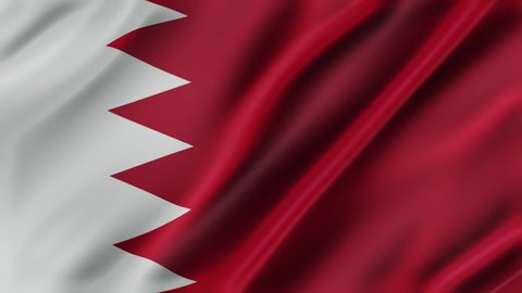Bahrain waving flag fabric texture of the flag and 3d animation background.
