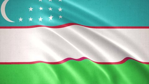 Realistic waving flag of Uzbekistan,  flag background animation