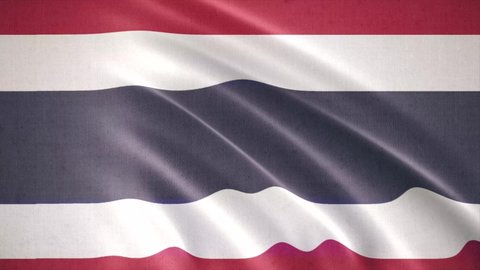 Realistic waving flag of Thailand,  flag background animation
