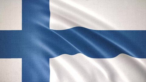 Realistic waving flag of Finland,  flag background animation