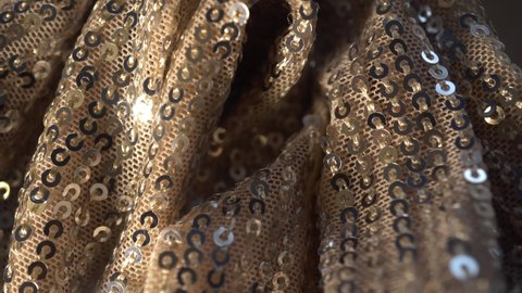 Slider Shot Golden Glitter On Sequin Fabric