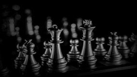 Chess board game. Strategy ideas concept business futuristic graphic icon. Retro video overlay. Glitch video effect. Spooky short film.