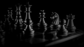 Chess board game. Strategy ideas concept business futuristic graphic icon. Retro video overlay. Glitch video effect. Spooky short film.