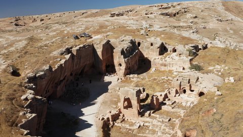 Ruins Of Ancient Fortress City Of Dara In Oguz, Mardin Province, Mesopotamia, Turkey. aerial