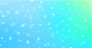 4K looping light blue, green animated video in celebration style. Colorful fashion clip with gradient stars, snowflakes. Clip for holyday commercials. 4096 x 2160, 30 fps.