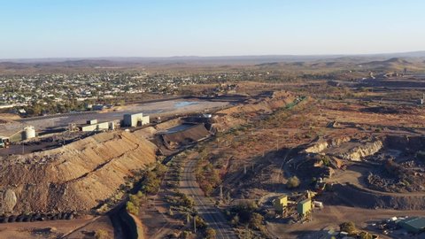 Line of Lode memorial historic mine in Broken hill town of Australia – 4k.
