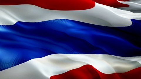 Thailand flag video. National 3d Thai Flag Slow Motion video. Thailand Flag Blowing Close Up. Thai Flags Motion Loop HD resolution Background Closeup 1080p Full HD video. Thailand flags waving in wind