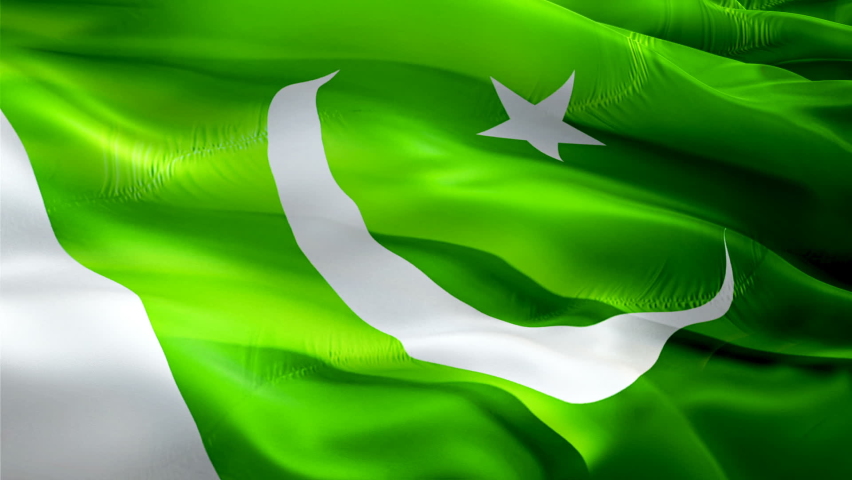 Pakistan flag video. National 3d Pakistani Flag Slow Motion video. Pakistan Flag Blowing Close Up. Pakistani Flags Motion Loop HD resolution Background Closeup 1080p Full HD video flags waving in wind