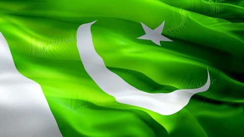 Pakistan flag video. National 3d Pakistani Flag Slow Motion video. Pakistan Flag Blowing Close Up. Pakistani Flags Motion Loop HD resolution Background Closeup 1080p Full HD video flags waving in wind