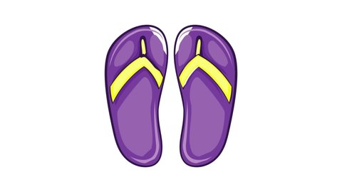 Flip flop sandals icon animation cartoon best object isolated on white background