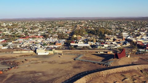 Hill top cafe and miners memorial in Broken Hill Silver city of Australia as 4k.
