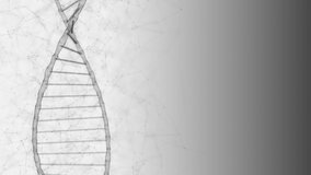 Dna helix genome testing in scientific laboratory. Gene spiral sequence rotating on the white background with plexus rna chromosome. Human code chain programming in the dna strand, loop 3d animation. - Powered by Shutterstock - Get 15% off with code: PIKWIZARD15