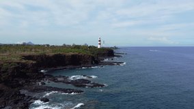 Drone video on the unique island of Mauritius, Africa. Beautiful nature, sea and mountains. Albion lighthouse built in 1910