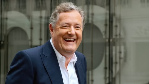 LONDON, circa 2022 - Piers Morgan, a famous broadcaster, journalist, writer, and television personality is seen outside the BBC Studios in London, UK
