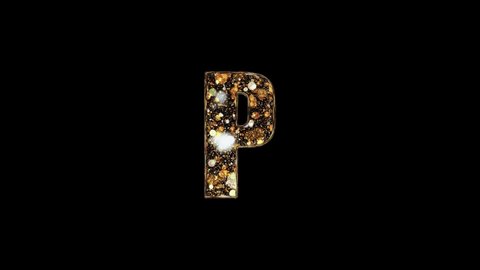  Letter P. The letter P.  Alphabet P letter symbol. Gold letters. Font style. Alphabet Letter P Concept with fill gold color. 