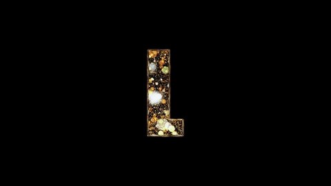 Letter L. Text L.  Alphabet L symbol. Gold letters. Font style. Alphabet Letter L Concept with fill gold color. 