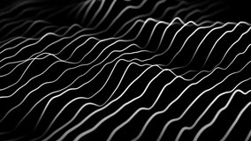 White stripes on a black background. Abstract looping 4k animation