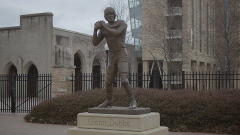 Tulsa, Oklahoma - January 19, 2022: The University of Tulsa Glenn Dobbs NCAA Football Statue