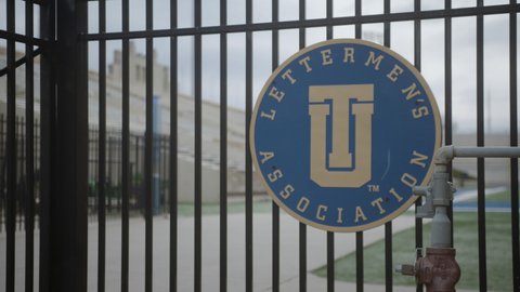 Tulsa, Oklahoma - January 19, 2022: The University of Tulsa Lettermen's Association NCAA Football Symbol
