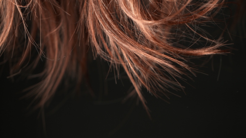 Super Slow Motion Shot of Waving Ends of Brown Hair at 1000 fps. | Shutterstock HD Video #1085852132