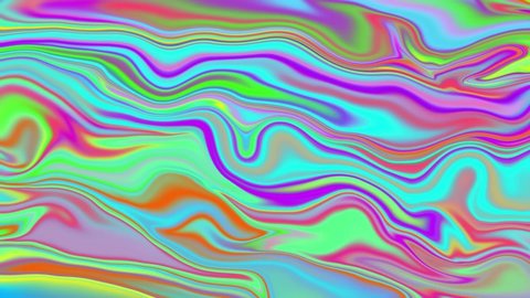 Abstract Animation Color Wavy. Trendy Colorful Fluid Abstraction Flow.
