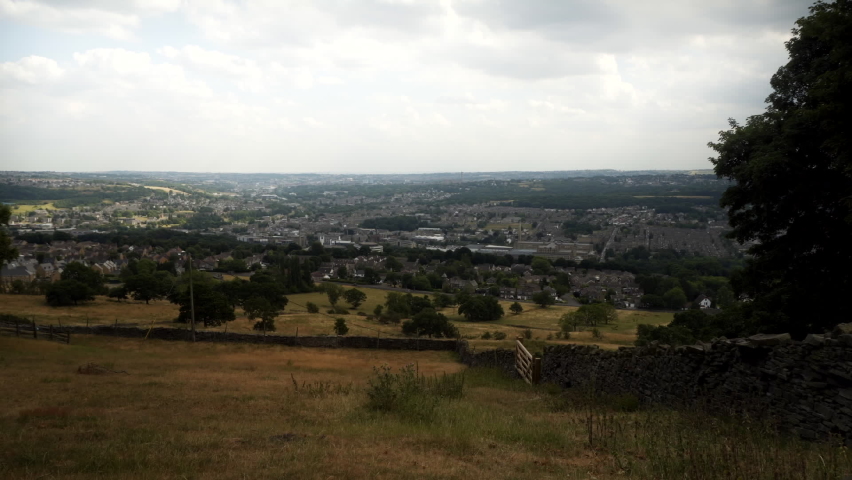 Bradford City UK landscape scene stock footage