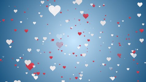 Red And White Hearts Valentines Day Animation Background