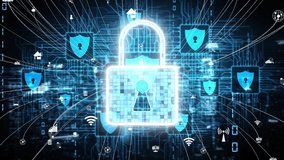 Cyber Security and Digital Data Protection conceptual . Graphic interface showing secure firewall technology for online data access defense against hacker, virus and insecure information for privacy. - Powered by Shutterstock - Get 15% off with code: PIKWIZARD15