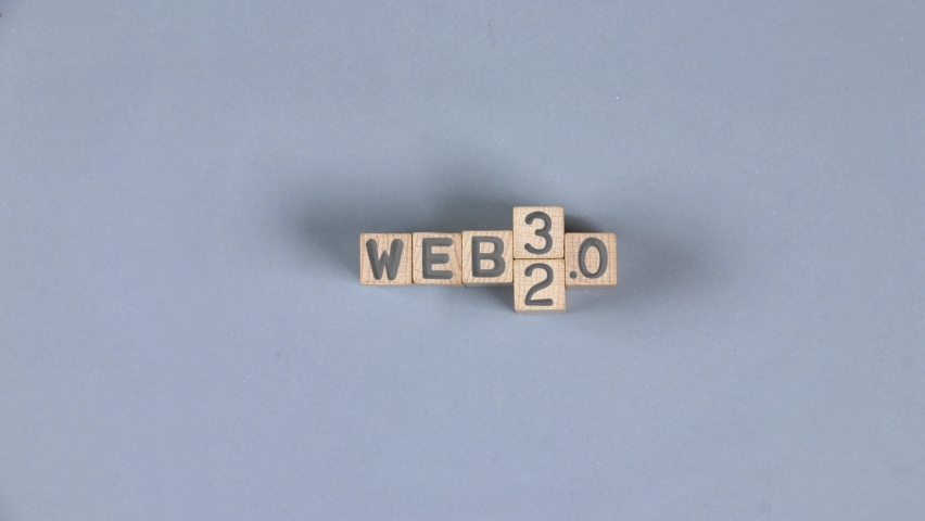 Wooden blocks with Web 2.0 changing to Web 3.0. Concept of Technology Development and Innovation. High quality 4k video. Royalty-Free Stock Footage #1085882453
