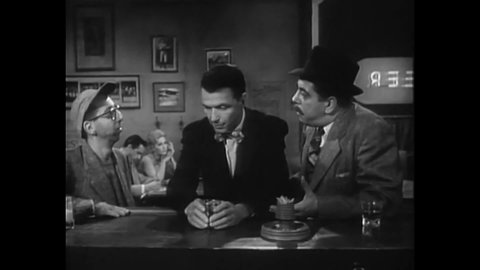 CIRCA 1955 - In this drama film, a former drug dealer (Frank Sinatra) tells his old boss he's quit.