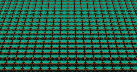 3d render with green orange decorative tiles in isometry