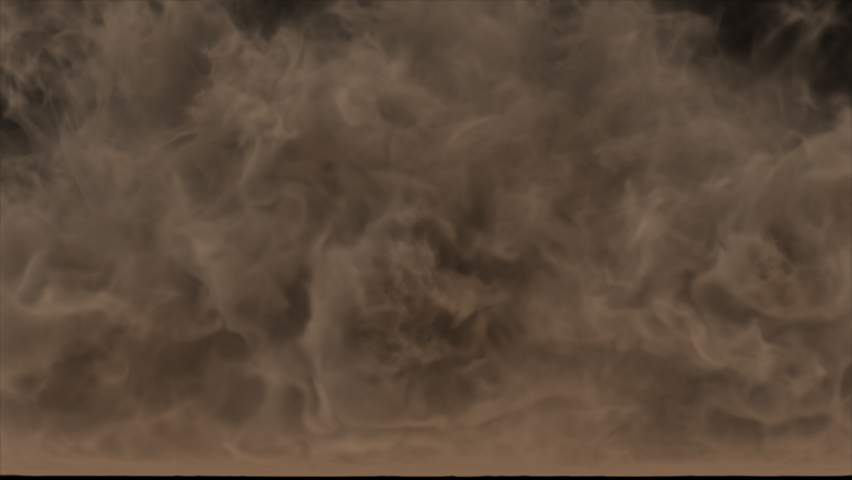 A sudden, violent sandstorm filling the frame against a transparent alpha channel background.
