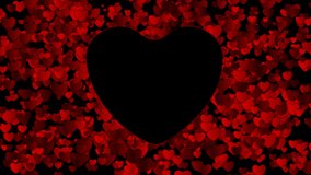 Dark red hearts abstract background. Valentines Day greeting card motion design. Seamless looping. Video animation Ultra HD 4K 3840x2160