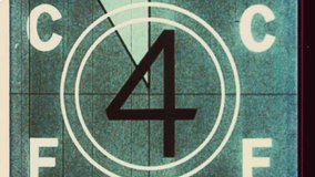 Countdown Leader, Picture Start. 4K scan of archival 16mm with grain and texture. Monochromatic countdown from 8 to 2. Retro Countdown Clock - Powered by Shutterstock - Get 15% off with code: PIKWIZARD15