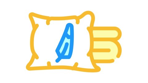 feather pillow allergen color icon animation