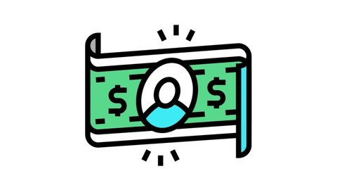 money dollar color icon animation