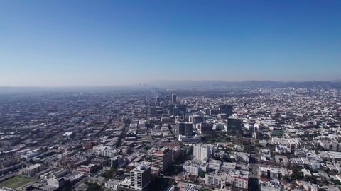 Aerial View Los Angeles Wilshire Blvd