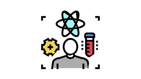 science expert color icon animation