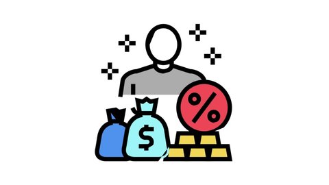 economic expert color icon animation