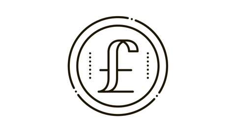 pound coin Icon, Animation line