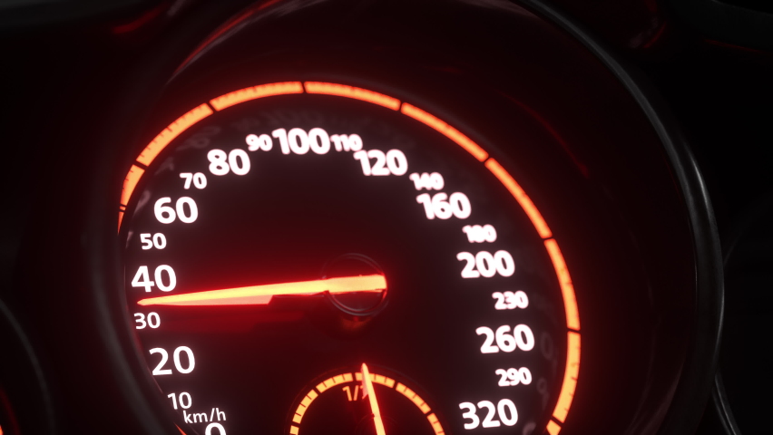 Car speedometer going up . High speed. | Shutterstock HD Video #1085940230