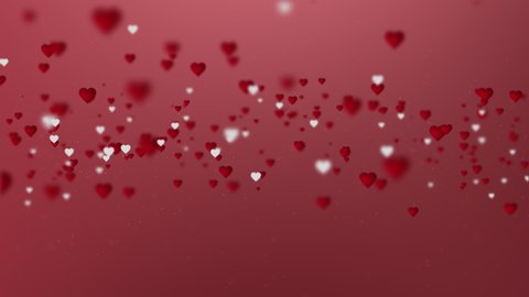 Red Hearts for Valentine's day and Bokeh Particles Abstract Background. This video is about love and valentines day.