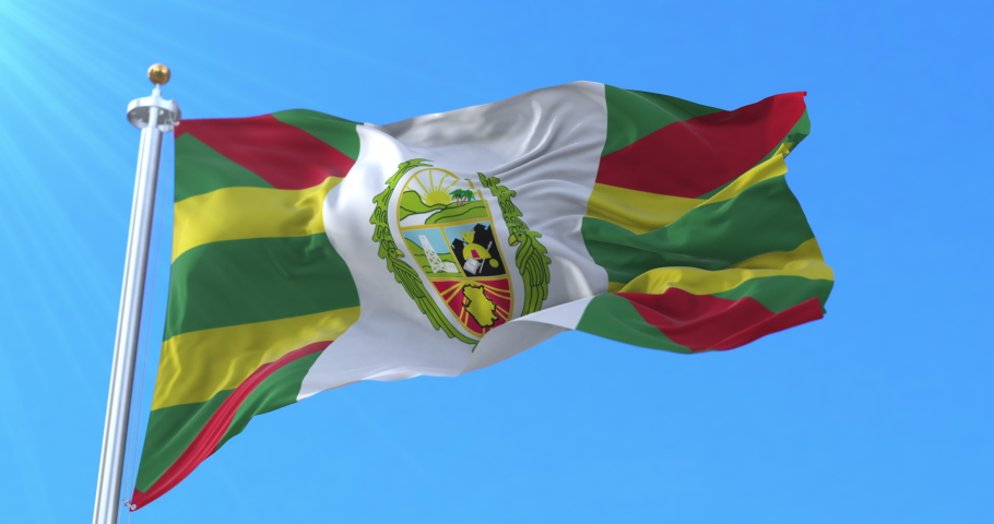 La Convencion Province Flag, Peru. Loop