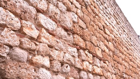 (PAN) Torremocha castle wall in Santorcaz, Madrid, Spain, January 24, 2022.