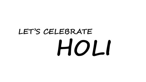 4k Indian let's celebrate Holi Animated Seamless Looping Text With Colorful Background.