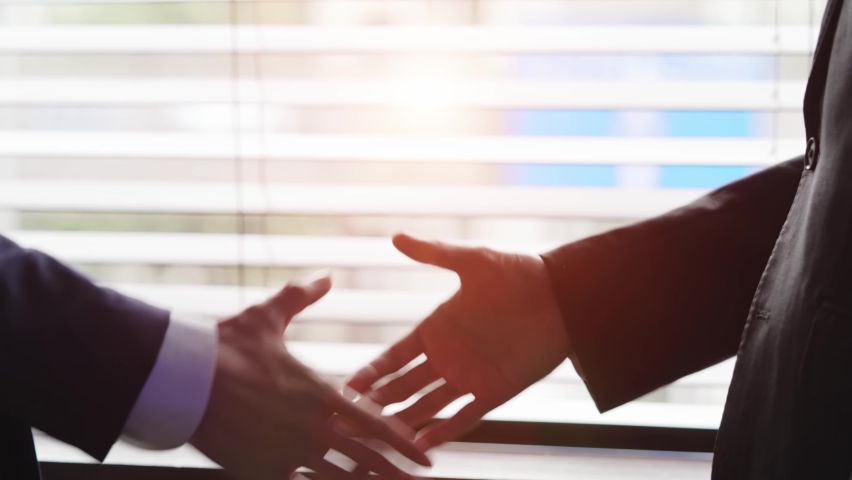 Couple of businessperson shaking hands. Deal of business. Royalty-Free Stock Footage #1085985584
