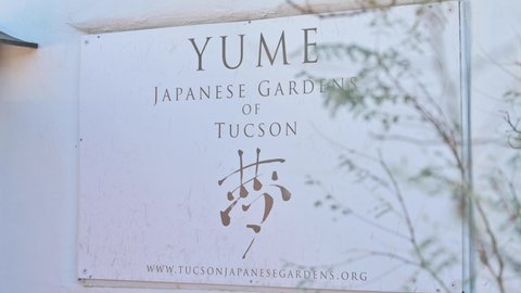 Tucson , Arizona , United States - 01 10 2022: Yume Japanese Garden of Tucson Arizona